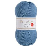 Utopia Crafts Cloud Baby Antipelusas lana bebé acrílica suave para tejer y ganchillo, 100g/250m ovillo DK para mantas ropa y amigurumi, lavable a máquina, OEKO-TEX Standard 100 (Azul Vaquero)