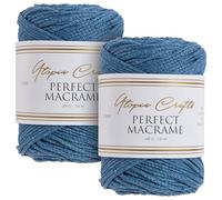 Utopia Crafts Cordón de macramé de 3 mm, 2 Unidades de 200 g (Azul Acero)