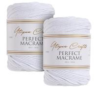 Utopia Crafts Cordón de macramé de 3 mm, 2 Unidades de 200 g (Blanco)