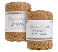 Utopia Crafts Cordón de macramé de 3 mm, 2 Unidades de 200 g (Bronceado Dorado)