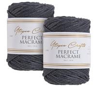 Utopia Crafts Cordón de macramé de 3 mm, 2 Unidades de 200 g (Gris carbón)