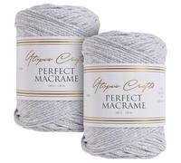 Utopia Crafts Cordón de macramé de 3 mm, 2 Unidades de 200 g (Gris Ceniza)