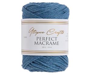 Utopia Crafts Cordón de macramé de 3 mm, 200 g (Azul Acero)