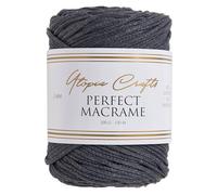 Utopia Crafts Cordón de macramé de 3 mm, 200 g (Gris carbón)