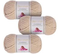 Utopia Crafts Cuddle - Hilo de chenilla suave para tejer y ganchillo, 3 unidades, 100 g (ámbar suave)