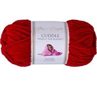 Utopia Crafts Cuddle Hilo suave de chenilla súper grueso para tejer y crochet, 100 g - 60 m (cereza) (Paquete de 5)