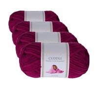 Utopia Crafts Cuddle Hilo suave de chenilla súper grueso para tejer y crochet, 100 g - 60 m (púrpura) (Paquete de 4)