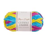 Utopia Crafts Cuddle Ombre - Ovillo de hilo suave de chenilla súper grueso para tejer y ganchillo, 100 g (neón Carnaval)
