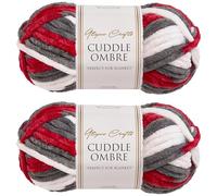 Utopia Crafts Cuddle Ombre - Ovillo de hilo suave de chenilla súper grueso para tejer y ganchillo, 2 unidades de 100 g (arándano (Winterberry, 2 x 100