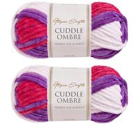 Utopia Crafts Cuddle Ombre - Ovillo de hilo suave de chenilla supergrueso para tejer y ganchillo, 2 unidades de 100 g (amatista dulce, 2 unidades de 100 g)