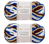 Utopia Crafts Cuddle Ombre - Ovillo de hilo suave de chenilla supergrueso para tejer y ganchillo, 2 unidades de 100 g (cielo sahara, 2 unidades de 100 g)