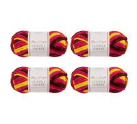 Utopia Crafts Cuddle Ombre - Ovillo de hilo suave de felpilla súper grueso para tejer y ganchillo (Tropical Punch, 4 unidades, 100 g)