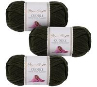 Utopia Crafts Cuddle - Ovillo de hilo suave de chenilla para tejer y ganchillo, 3 unidades, 100 g (ónix)