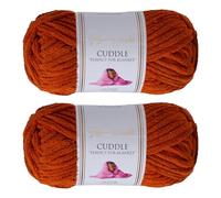 Utopia Crafts Cuddle Super Chunky Chenille Soft Yarn for Knitting and Crochet 2x 100g (Caramel)