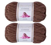 Utopia Crafts Cuddle Super Chunky Chenille Soft Yarn for Knitting and Crochet 2x 100g (Coffee)