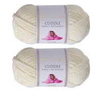 Utopia Crafts Cuddle Super Chunky Chenille Soft Yarn for Knitting and Crochet 2x 100g (Cream)