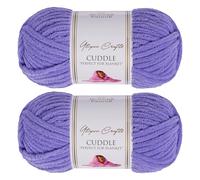Utopia Crafts Cuddle Super Chunky Chenille Soft Yarn for Knitting and Crochet 2x 100g (Deep Lavender)