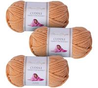 Utopia Crafts Cuddle Super Chunky Chenille Yarn Dark Peach, 100g 60m Ball, Fluffy, Soft & Easy to Use, Perfect for Crochet & Knitting, Machine Washable, Beginner-Friendly Wool Alternative - Pack of 3