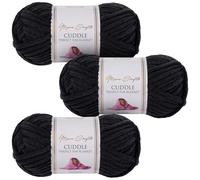 Utopia Crafts Cuddle Super Chunky Chenille Yarn Heavy Metal 100g 60m Ball, Fluffy, Soft & Easy to Use, Perfect for Crochet & Knitting, Machine Washable, Beginner-Friendly Wool Alternative - Pack of 3
