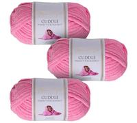 Utopia Crafts Cuddle Super Chunky Chenille Yarn Hot Pink, 100g 60m Ball, Fluffy, Soft & Easy to Use, Perfect for Crochet & Knitting, Machine Washable, Beginner-Friendly Wool Alternative - Pack of 3