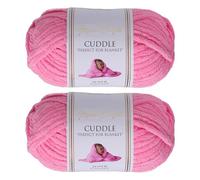Utopia Crafts Cuddle Super Chunky Chenille Yarn Hot Pink, 100g 60m Ball, Fluffy, Soft & Easy to Use, Perfect for Crochet & Knitting, Machine Washable, Beginner-Friendly Wool Alternative - Pack of 2