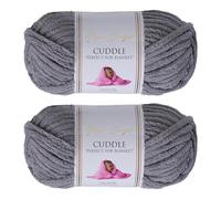 Utopia Crafts Cuddle Super Chunky Chenille Yarn Medium Grey, 100g 60m Ball, Fluffy, Soft & Easy to Use, Perfect for Crochet & Knitting, Machine Washable, Beginner-Friendly Wool Alternative - Pack of 2