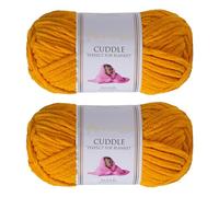 Utopia Crafts Cuddle Super Chunky Chenille Yarn Mustard, 100g 60m Ball, Fluffy, Soft & Easy to Use, Perfect for Crochet & Knitting, Machine Washable, Beginner-Friendly Wool Alternative - Pack of 2