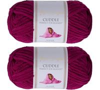 Utopia Crafts Cuddle Super Chunky Chenille Yarn Purple, 100g 60m Ball, Fluffy, Soft & Easy to Use, Perfect for Crochet & Knitting, Machine Washable, Beginner-Friendly Wool Alternative - Pack of 2