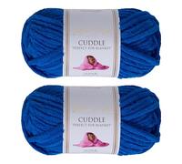 Utopia Crafts Cuddle Super Chunky Chenille Yarn Royal Blue, 100g 60m Ball, Fluffy, Soft & Easy to Use, Perfect for Crochet & Knitting, Machine Washable, Beginner-Friendly Wool Alternative - Pack of 2