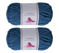 Utopia Crafts Cuddle Super Chunky Chenille Yarn Saxe Blue, 100g 60m Ball, Fluffy, Soft & Easy to Use, Perfect for Crochet & Knitting, Machine Washable, Beginner-Friendly Wool Alternative - Pack of 2