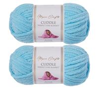 Utopia Crafts Cuddle Super Chunky Chenille Yarn Turquoise, 100g 60m Ball, Fluffy, Soft & Easy to Use, Perfect for Crochet & Knitting, Machine Washable, Beginner-Friendly Wool Alternative - Pack of 2