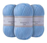 Utopia Crafts DK Double Knitting Yarn 3x 100g (Baby Blue)