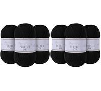 Utopia Crafts DK Double Knitting Yarn 3x 100g (Black) (Paquete de 2)