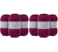Utopia Crafts DK Double Knitting Yarn 3x 100g (Dark Raspberry) (Paquete de 2)