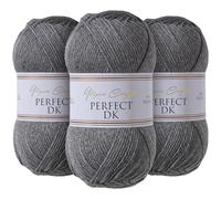 Utopia Crafts DK Double Knitting Yarn 3x 100g (Grey Heather)