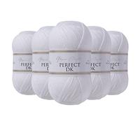 Utopia Crafts DK hilo de tejer doble 5 x 100 g (blanco)