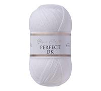 Utopia Crafts DK - Hilo doble para tejer, 100 g (Blanco)