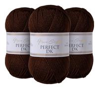 Utopia Crafts DK - Hilo doble para tejer (3 unidades, 100 g, grano de café)