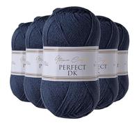 Utopia Crafts DK - Hilo doble para tejer, 5 unidades de 100 g (azul carbón)