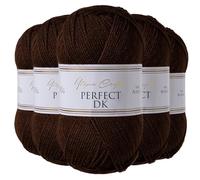 Utopia Crafts DK - Hilo doble para tejer, 5 unidades de 100 g (grano de café)