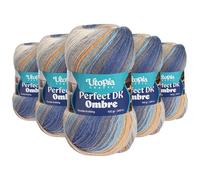 Utopia Crafts DK Ombre 001 - Ovillo de lana doble para tejer (5 unidades, 100 g), multicolor