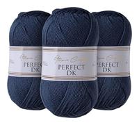 Utopia Crafts DK - Ovillo doble para tejer (3 unidades, 100 g), color azul carbón
