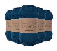 Utopia Crafts Hilo de tejer Re-Cotton, 5 x 100 g (ballena azul)