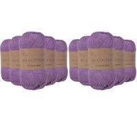 Utopia Crafts Hilo de tejer Re-Cotton, 5 x 100 g (morado) (Paquete de 2)