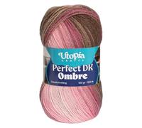 Utopia Crafts Hilo DK Ombre 100g - Suave Lana Acrílica para Tejer y Ganchillo, 300m de Longitud, Certificado Oeko-Tex 100, Aguja n°3,75-4,5mm, Degradado Multicolor (005)