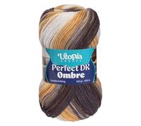 Utopia Crafts Hilo DK Ombre 100g - Suave Lana Acrílica para Tejer y Ganchillo, 300m de Longitud, Certificado Oeko-Tex 100, Aguja n°3,75-4,5mm, Degradado Multicolor (003)