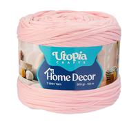 Utopia Crafts Home Decor Trapillo para Ganchillo, 300g Hilo de Camiseta Grueso Suave Elástico para Cestas Bolsos Alfombras, Hilo Tejido para Principiantes, Decoración Hogar (Rosa Empolvado)