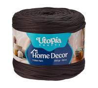 Utopia Crafts Home Decor Trapillo para Ganchillo, 300g Hilo de Camiseta Grueso Suave Elástico para Cestas Bolsos Alfombras, Hilo Tejido para Principiantes, Decoración Hogar (Gris Humo Oscuro)