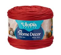 Utopia Crafts Home Decor Trapillo para Ganchillo, 300g Hilo de Camiseta Grueso Suave Elástico para Cestas Bolsos Alfombras, Hilo Tejido para Principiantes, Decoración Hogar (Rojo Escarlata)