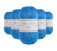 Utopia Crafts JOY DK Fil à tricoter 5 x 50 g, 100% acrylique, bleu azure